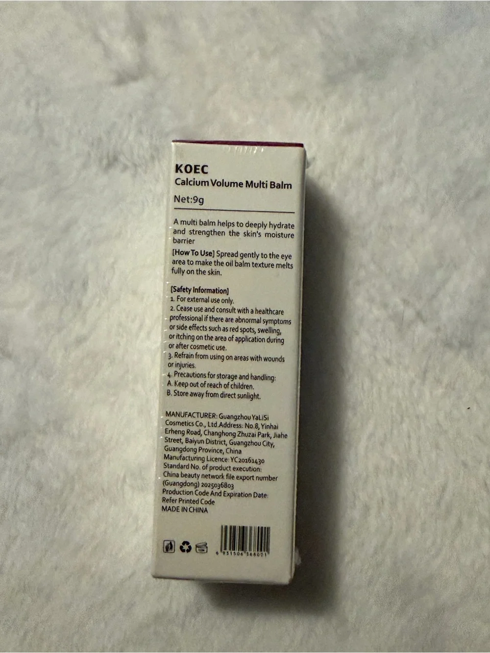 KOEC Calcium Volume Multi Balm Wrinkle Core Stick, Collagen Extract, Exp 08/2030